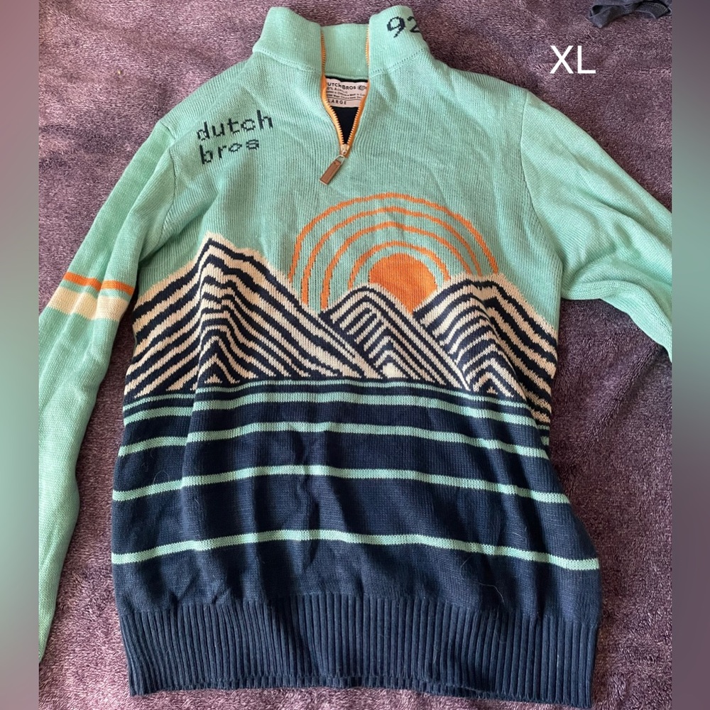 Dutch bros quarter zip ski sweater XL